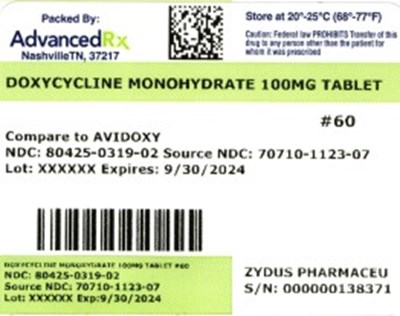 Label 2 (Doxycycline Monohydrate 100mg 80425 0319 02)